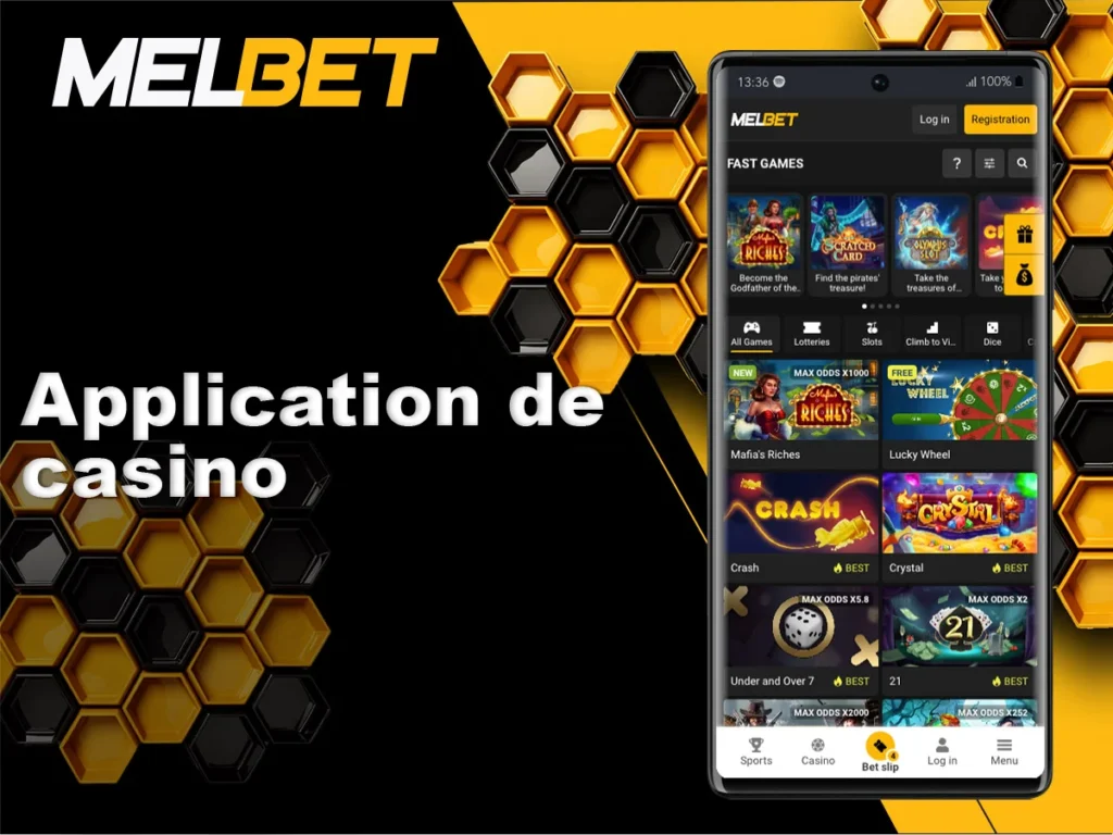 Le casino en ligne est disponible depuis l'application