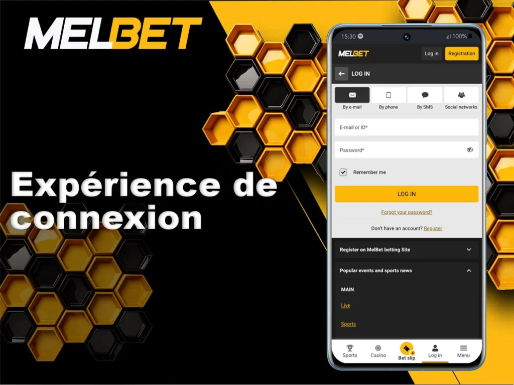 Expérience globale de la connexion Melbet
