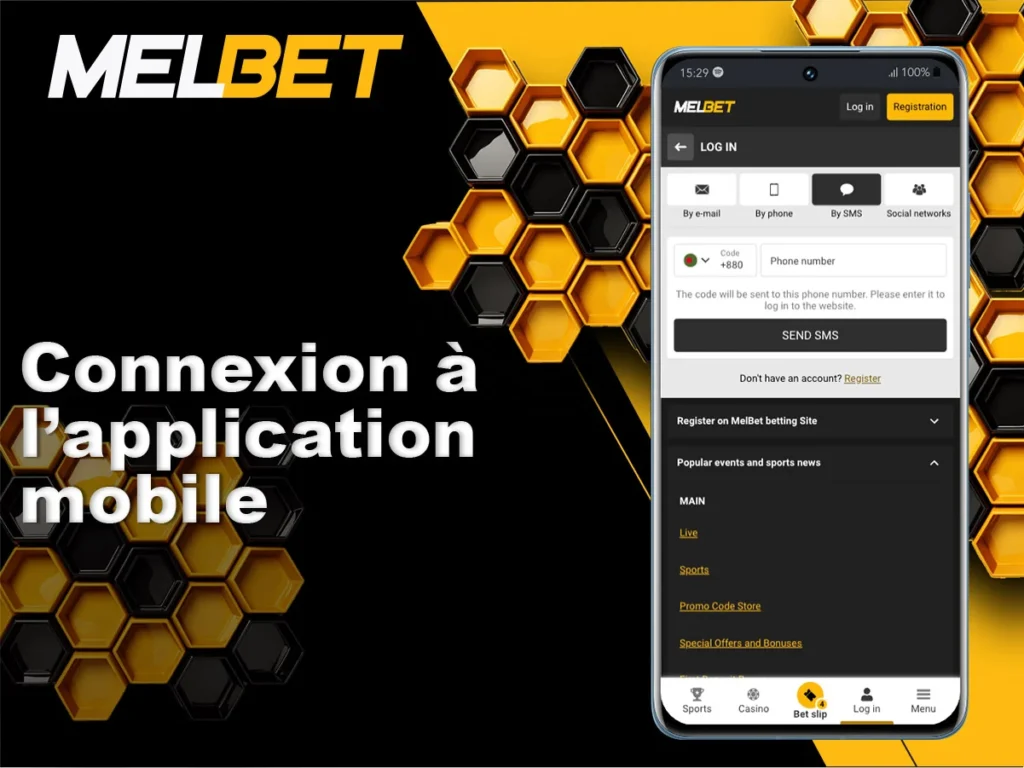 Connectez-vous au compte depuis l'application Melbet