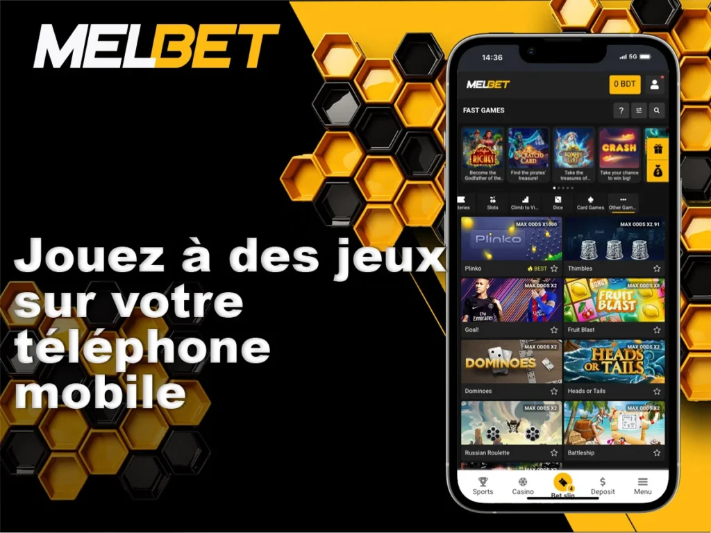 Accès aux jeux de casino depuis l'application mobile