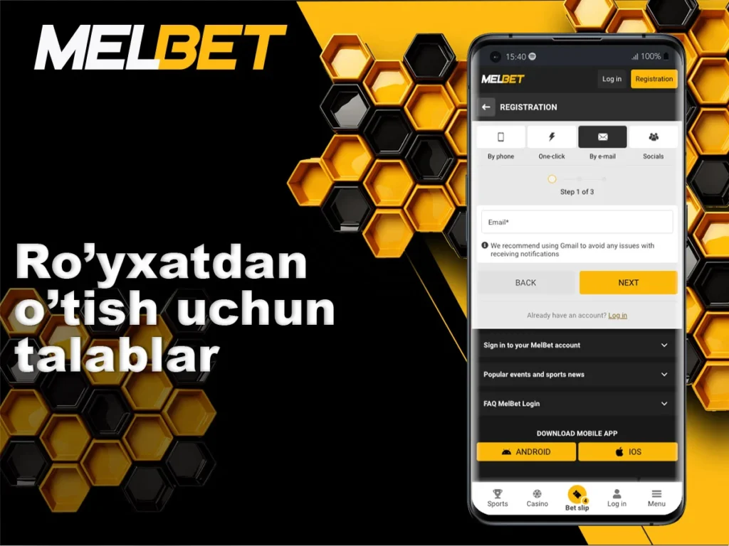 Ro'yxatdan o'tish uchun talablar