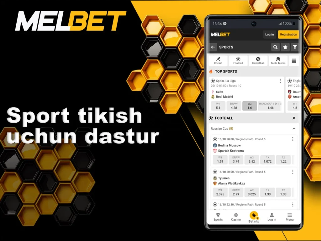 Foydalanuvchilar ilovadan sport tikish uchun foydalanishlari mumkin
