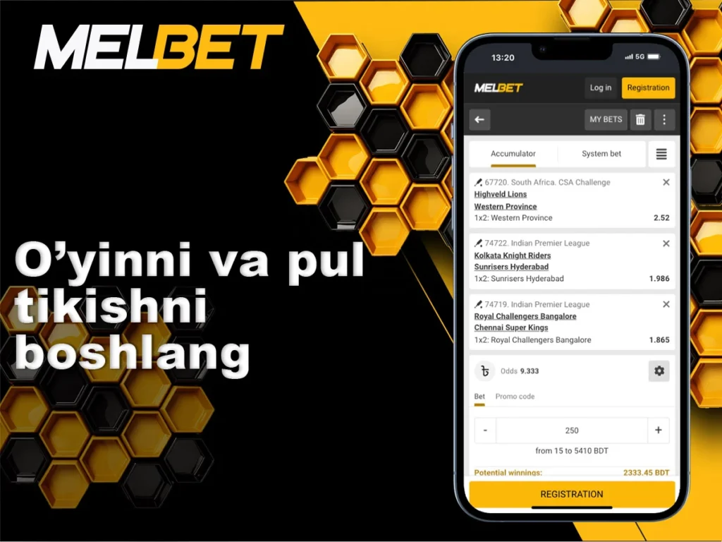 O'yinni va pul tikishni boshlang